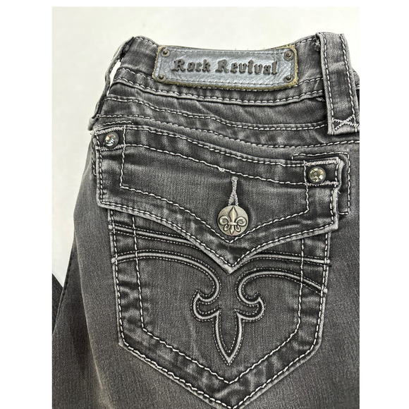 Rock Revival Jen Skinny Black Jeans Women’s Size 28 - Picture 2 of 9